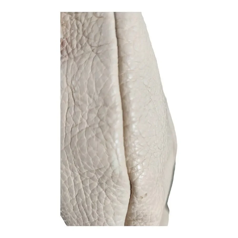PuntoTres Genuine leather‎ hobo shoulder bag white black made in Spain purse